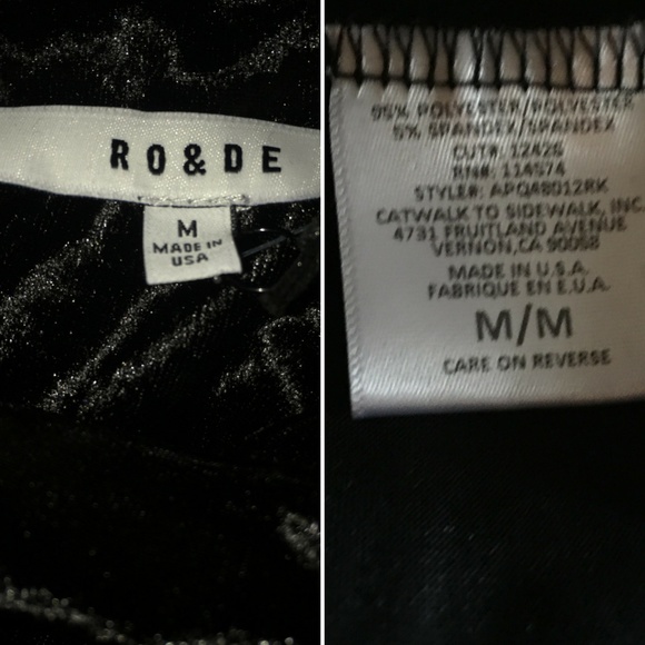 NEW RO &DE Womens Velvet Goth Black Choker Top M - Picture 8 of 8